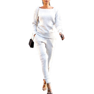 Mariama Two Piece Ribbed O Neck Tracksuit (S-2XL)