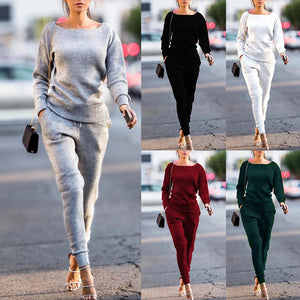 Mariama Two Piece Ribbed O Neck Tracksuit (S-2XL)