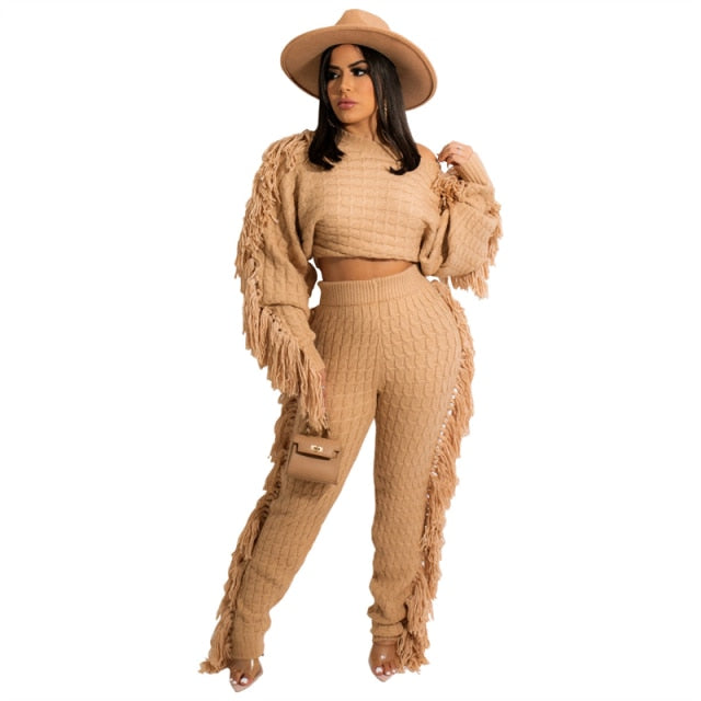 Nina Tassel Sweater Two Piece Set