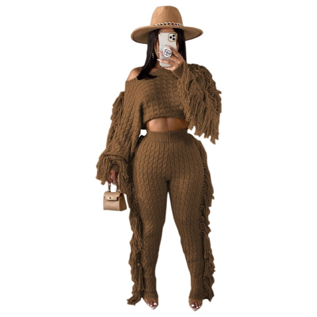 Nina Tassel Sweater Two Piece Set
