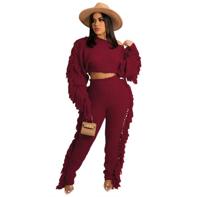 Nina Tassel Sweater Two Piece Set