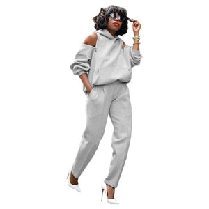 Nichelle Backless Hoodie Two Piece Set Zipper Cut Out Set