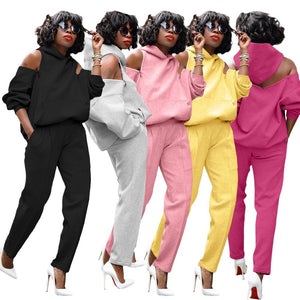 Nichelle Backless Hoodie Two Piece Set Zipper Cut Out Set