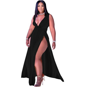Bisa Long Sleeveless V-neck Maxi Dresses
