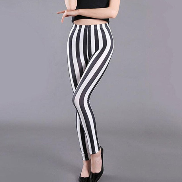 Ramla Printed Plaid Pencil Style Leggings (Elastic Waist Trousers)