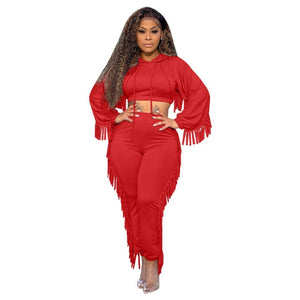 Jemila Tassel Hooded Tracksuit Two Piece