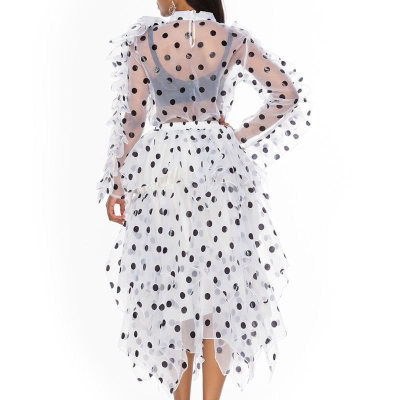 Selah Polka Dot Two Piece Set Organza