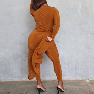 Karina Two Piece Classy Long Sleeve Cardigans & Slim Pants Set