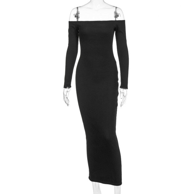 Seychelles Off Shoulder Ribbed Knitted Midi Dress (S-XL)