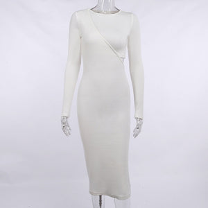 Seychelles Off Shoulder Ribbed Knitted Midi Dress (S-XL)