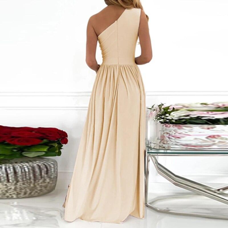 Lotus Skew Collar Long Dress