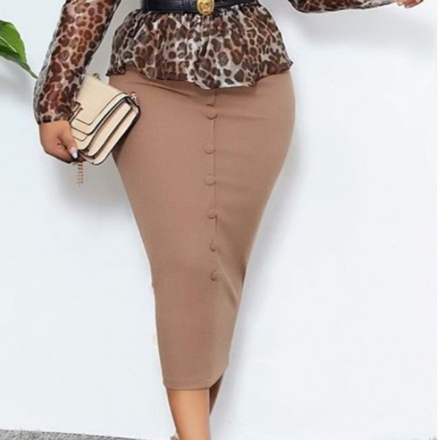 Sarai High Waist, Modest Elastic Bodycon Pencil Skirt